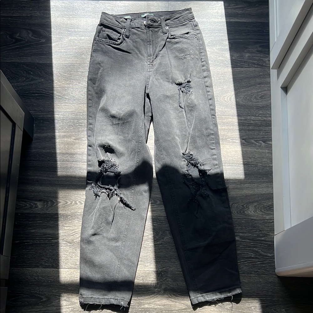 Distressed Black Jeans